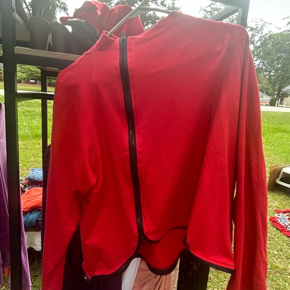 Norm Thompson Red Bomber Jacket